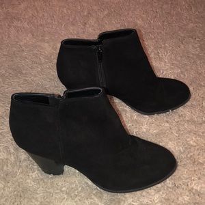 Cute black suede booties